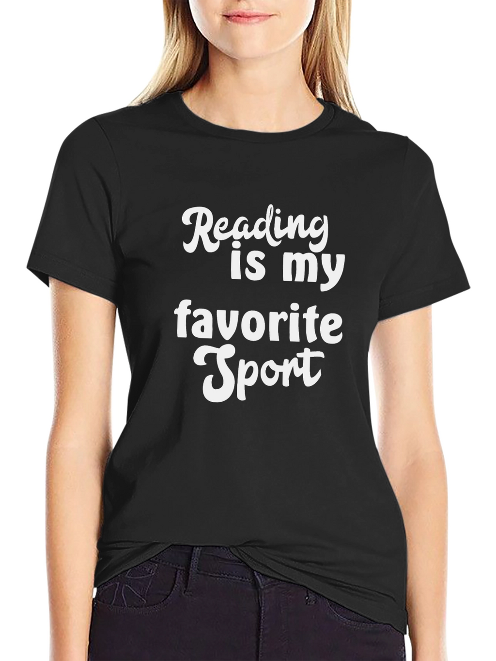 Reading is My Favorite Sport Black T-Shirt