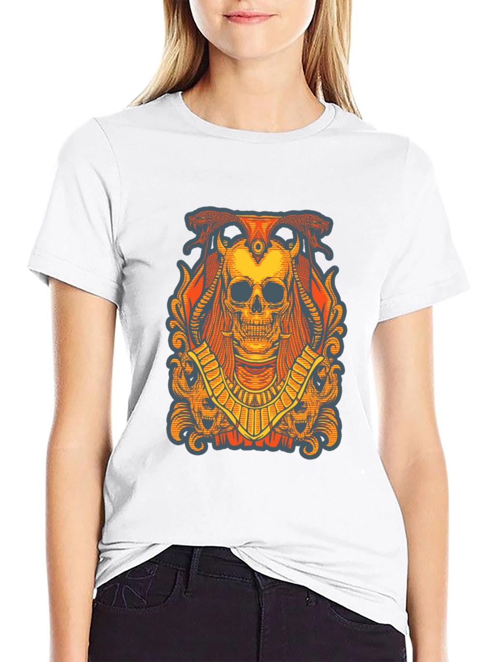 Skull Graphic Print Black T-Shirt