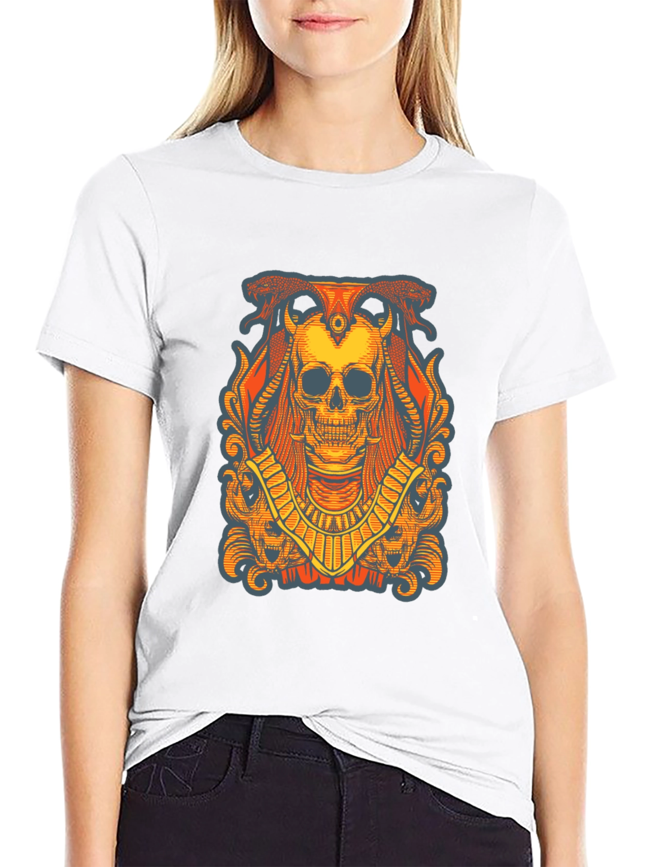 Skull Graphic Print Black T-Shirt