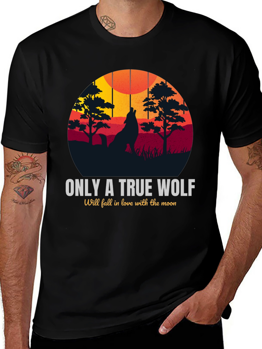 True Wolf Moon Graphic T-Shirt - Nature Lovers Tee