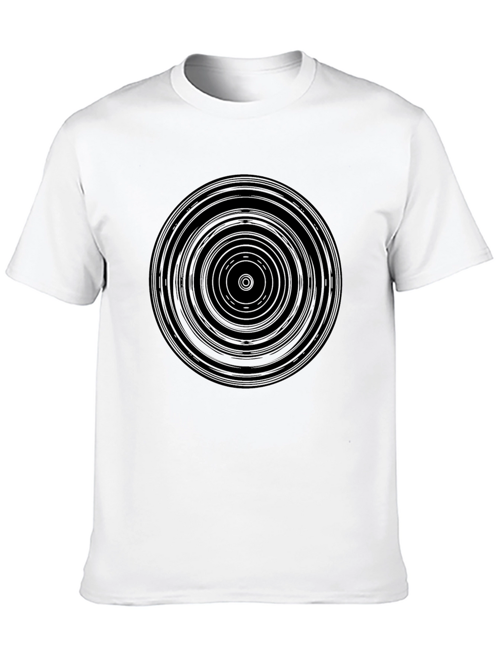 Abstract Circle Graphic Black T-Shirt