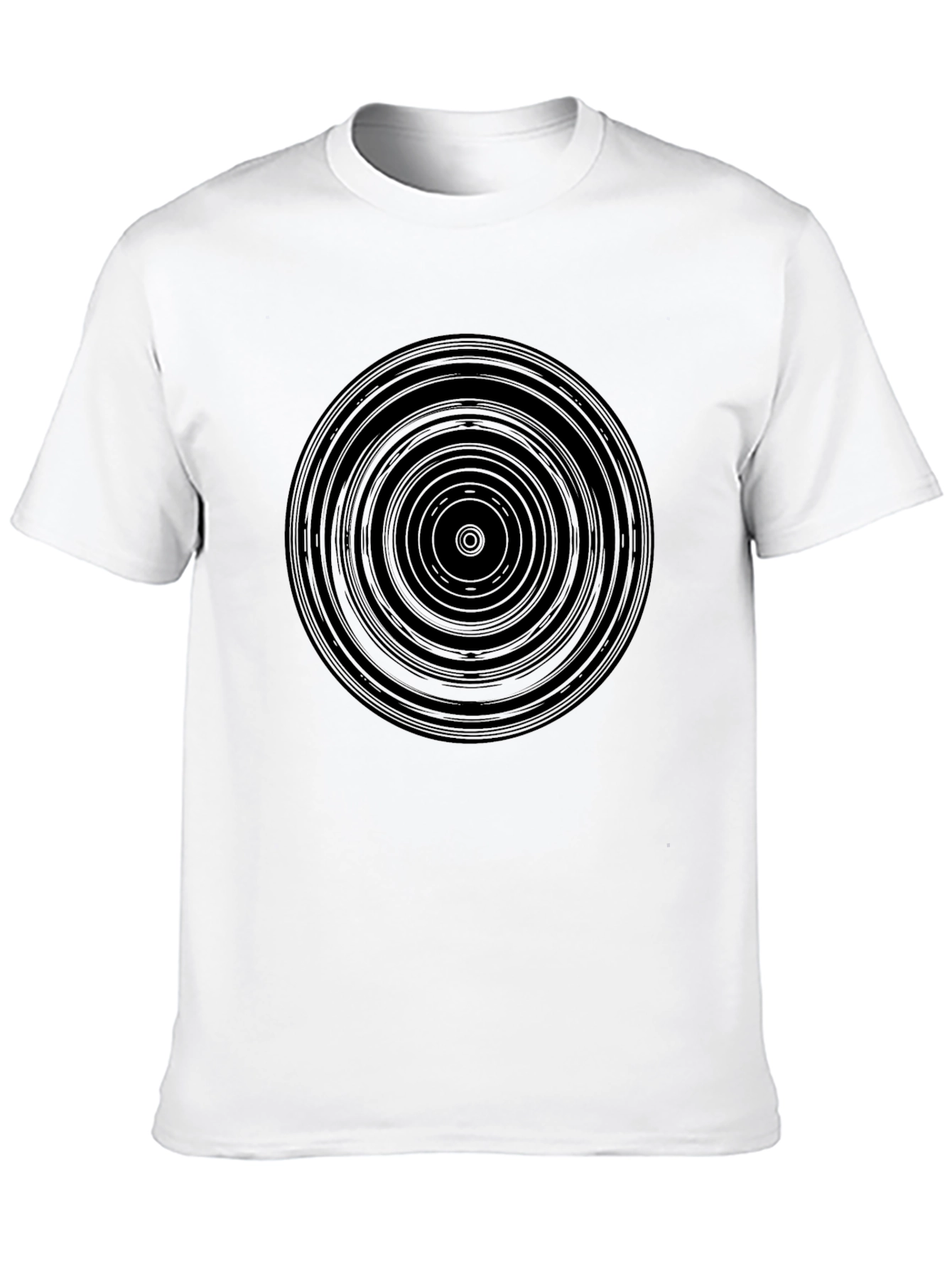 Abstract Circle Graphic Black T-Shirt