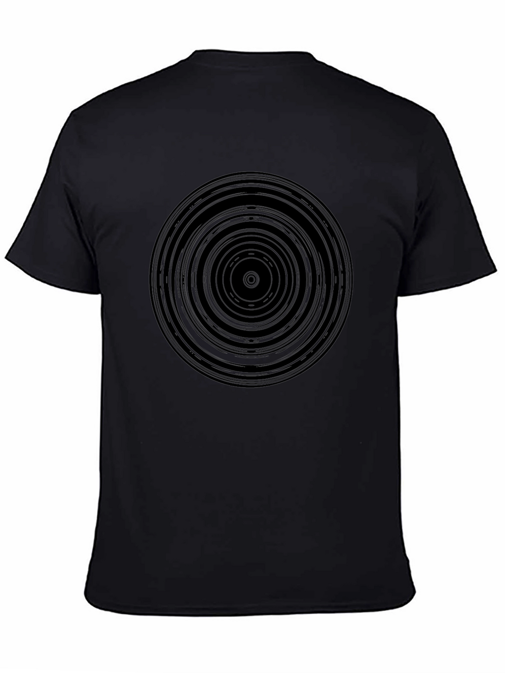 Abstract Circle Graphic Black T-Shirt
