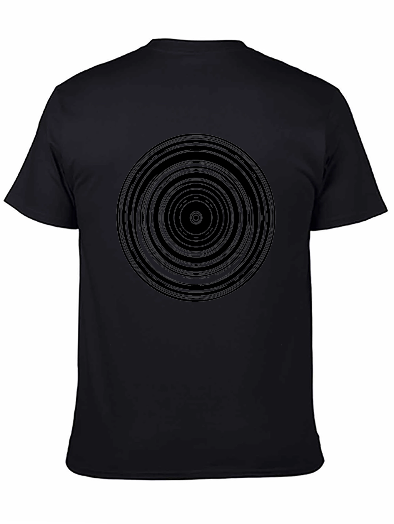 Abstract Circle Graphic Black T-Shirt