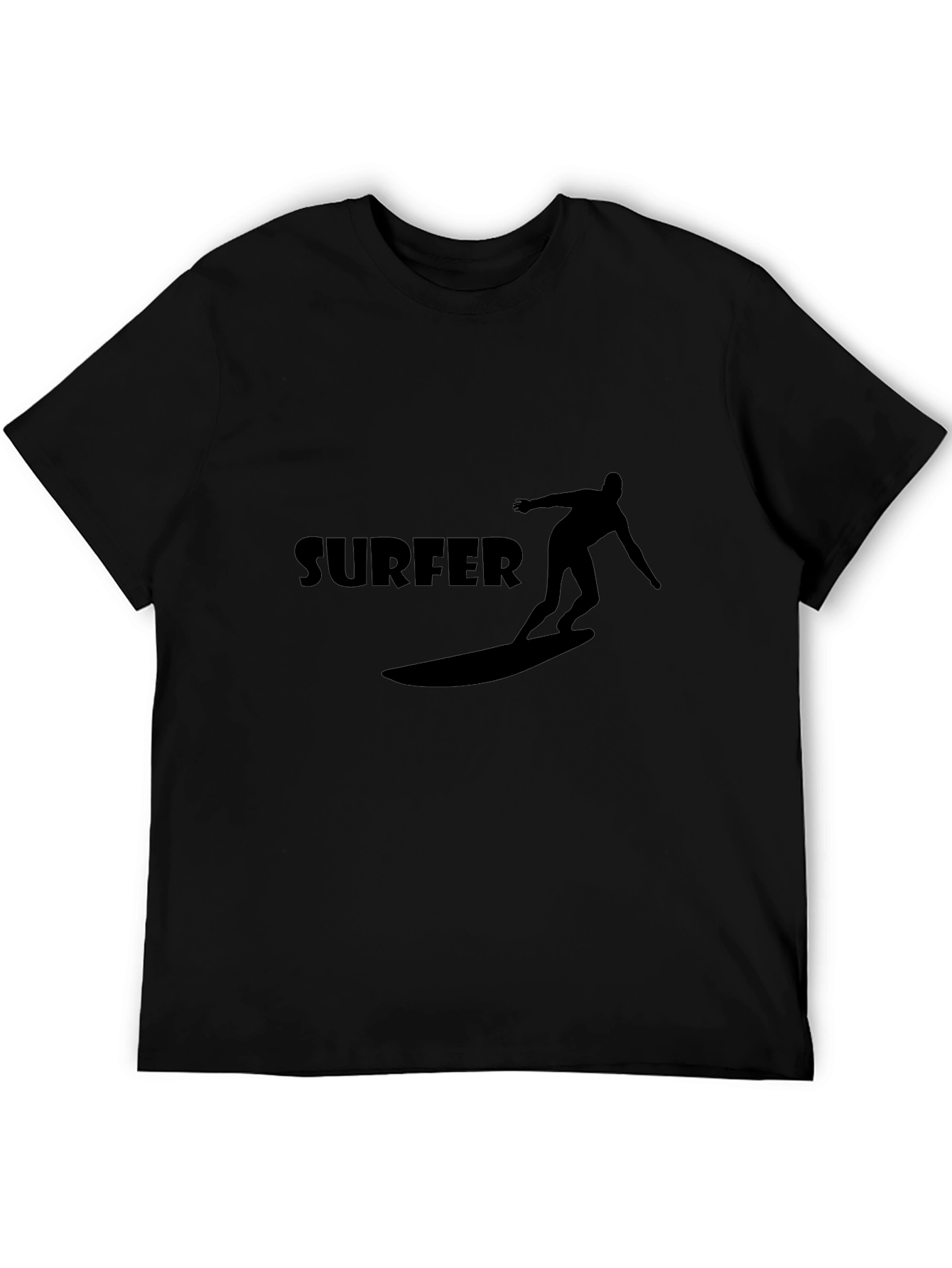 Surfer Graphic Tee - Black Casual T-Shirt