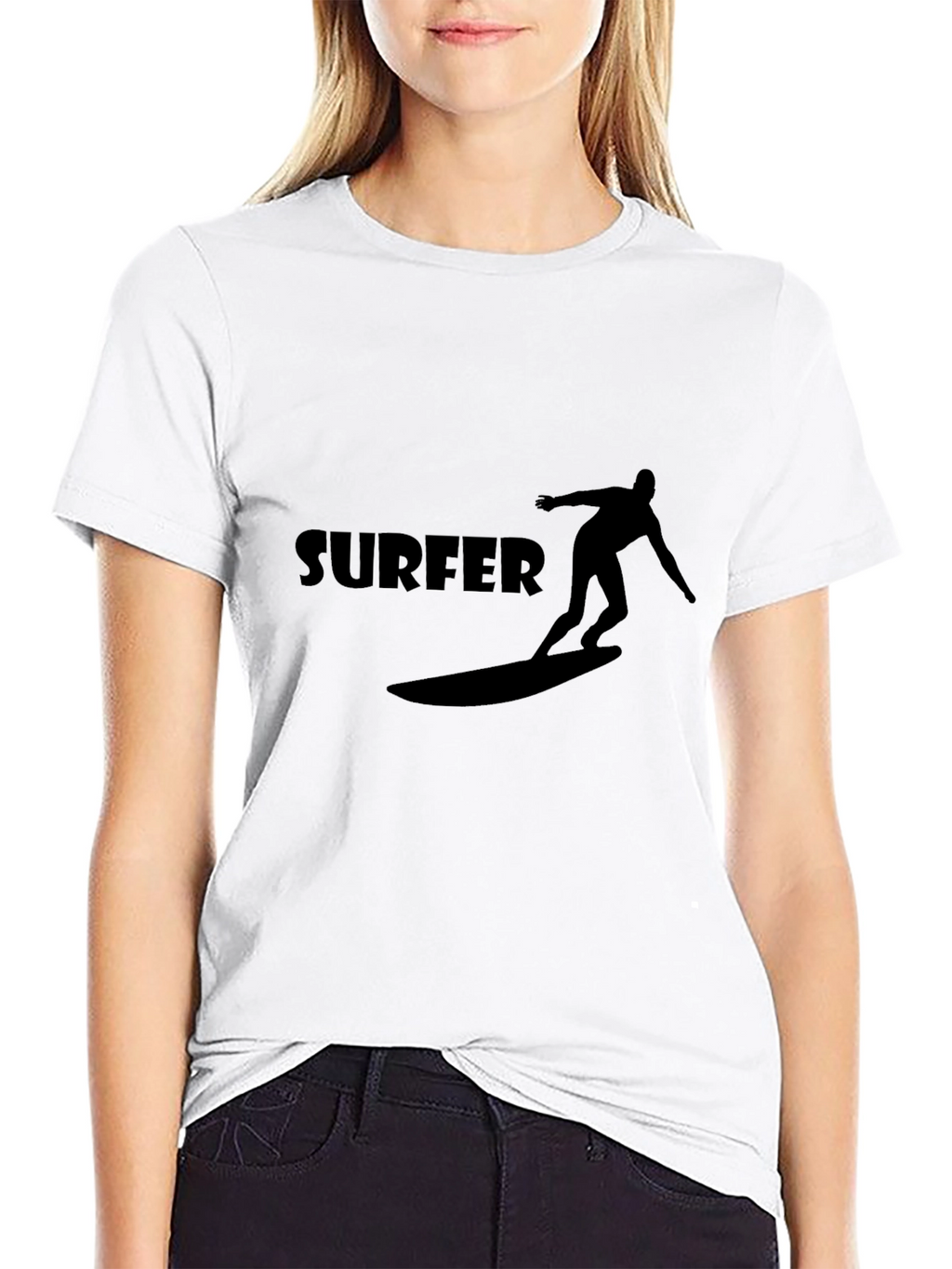 Surfer Graphic Tee - Black Casual T-Shirt