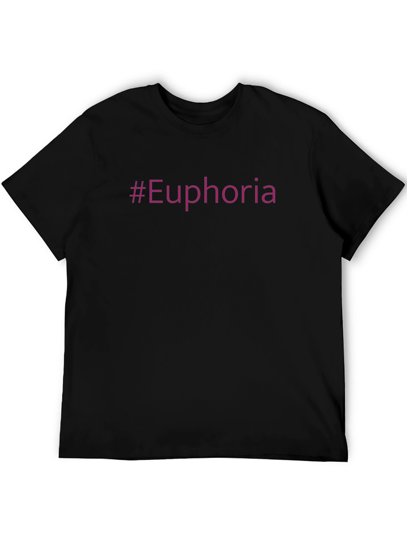 #Euphoria Graphic Tee - Soft Black Cotton Crew Neck