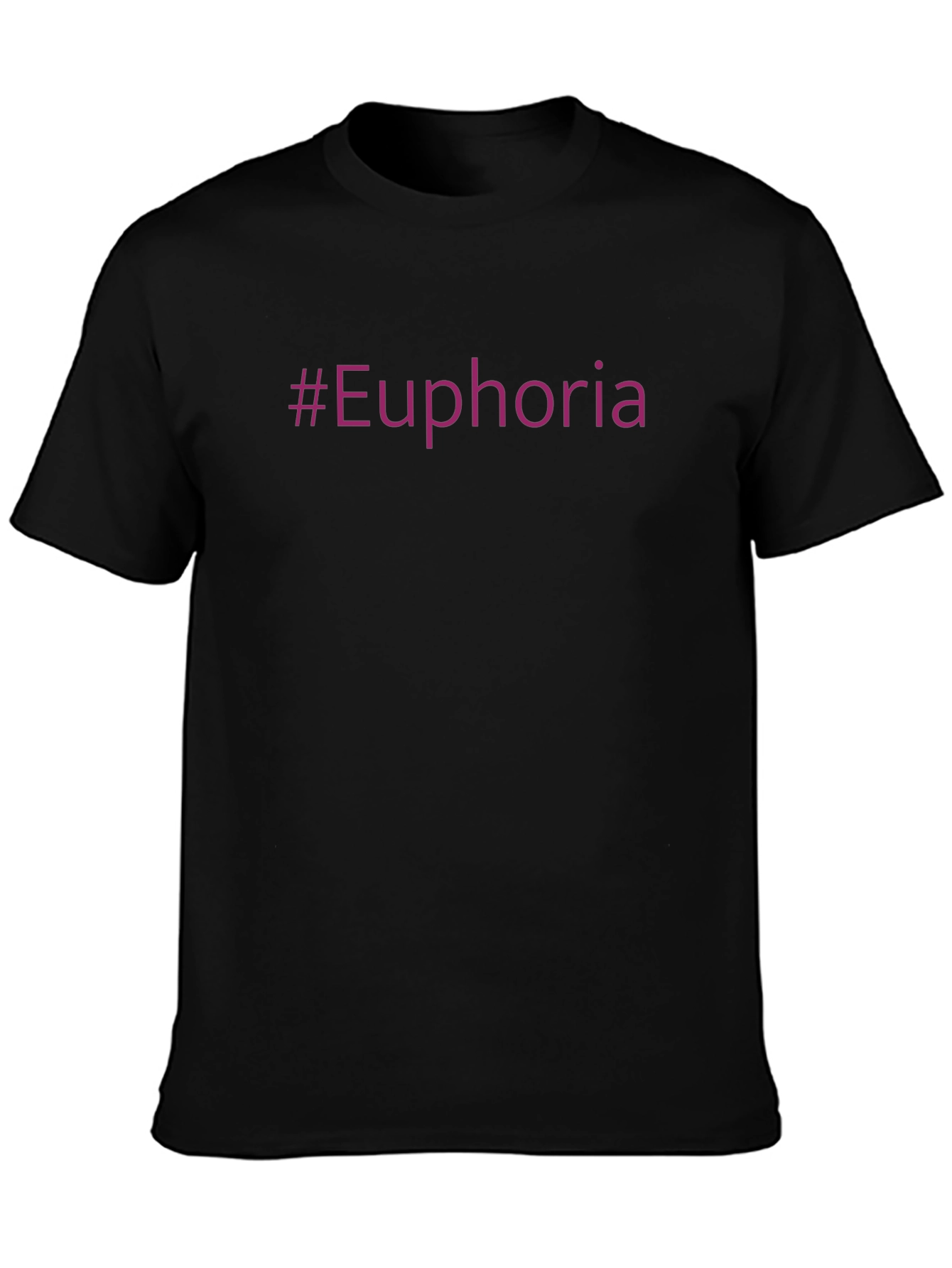 #Euphoria Graphic Tee - Soft Black Cotton Crew Neck