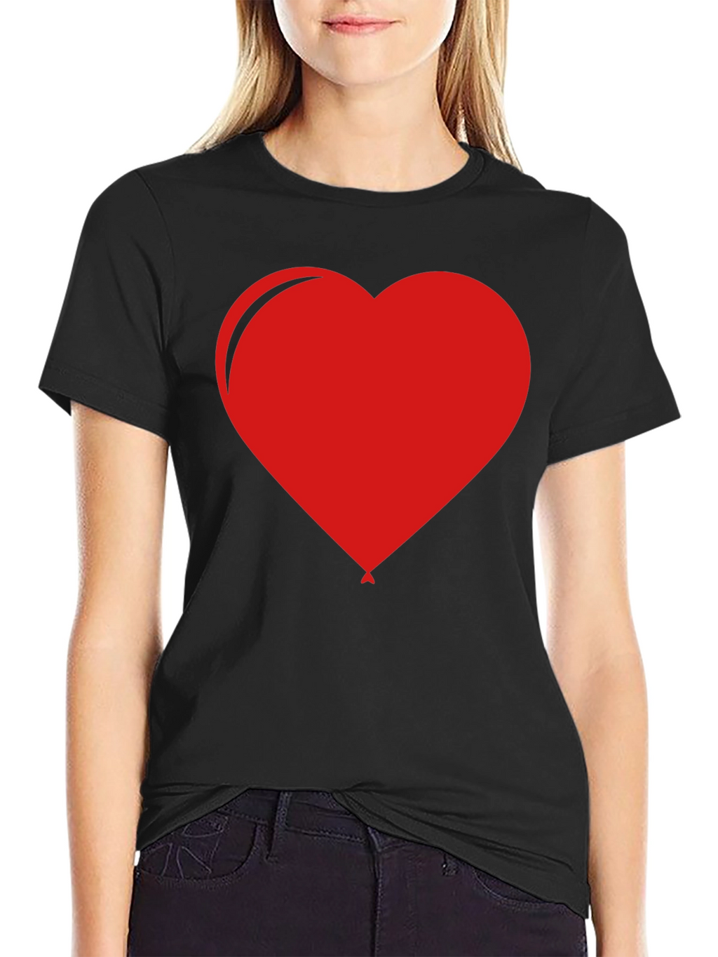 Heart Balloon Graphic Tee - Black