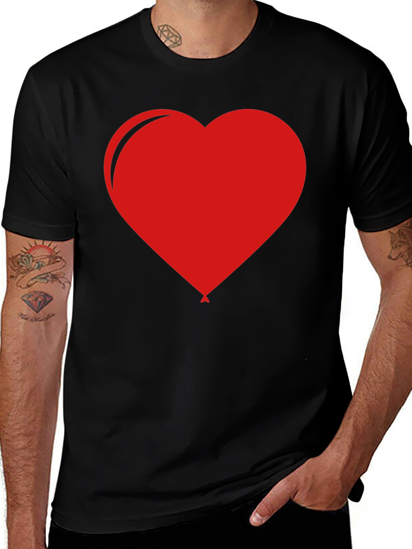 Heart Balloon Graphic Tee - Black