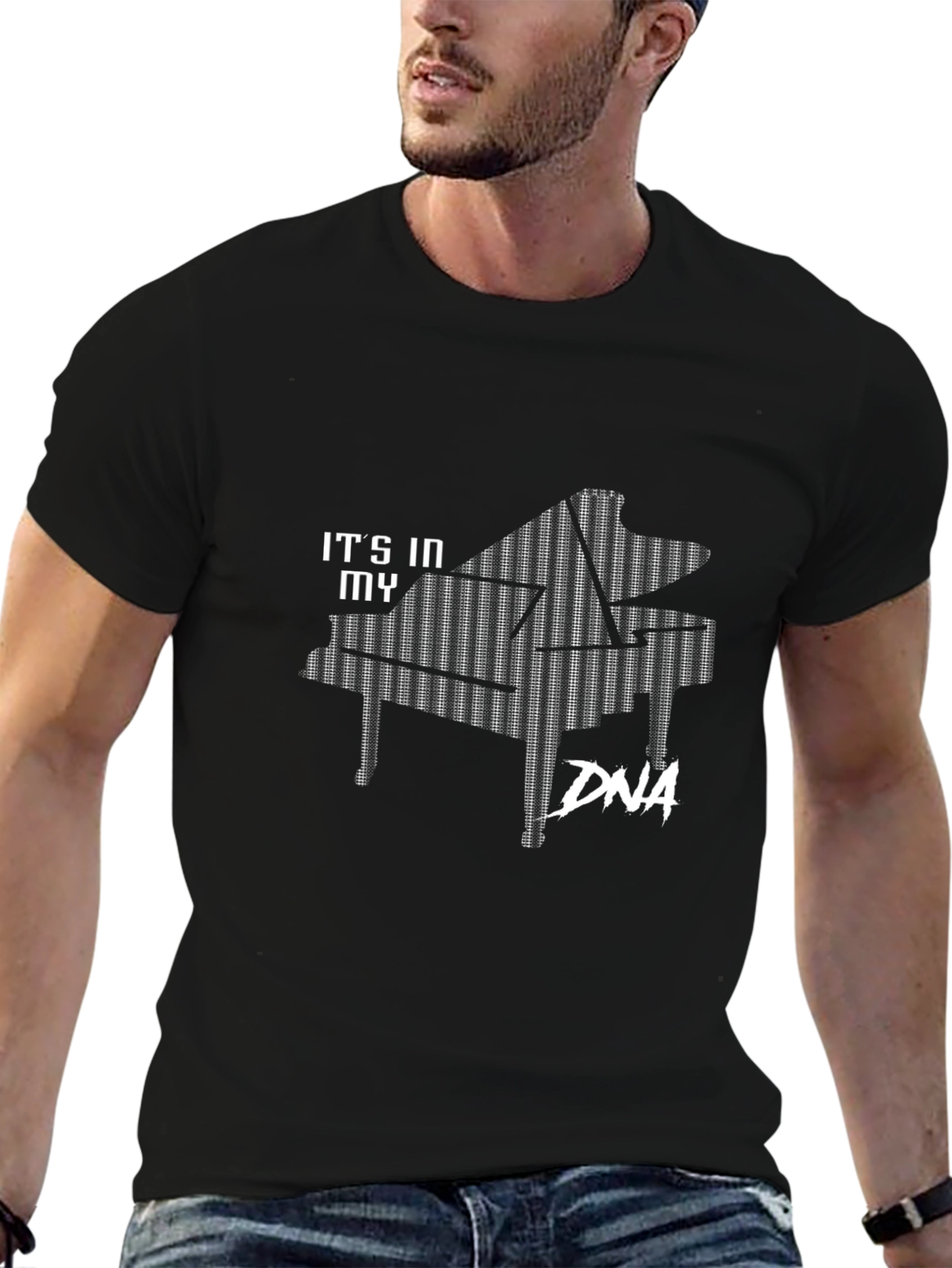 Piano DNA Graphic Tee - Musicians Black T-Shirt