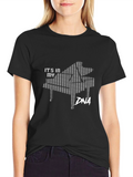 Piano DNA Graphic Tee - Musicians Black T-Shirt