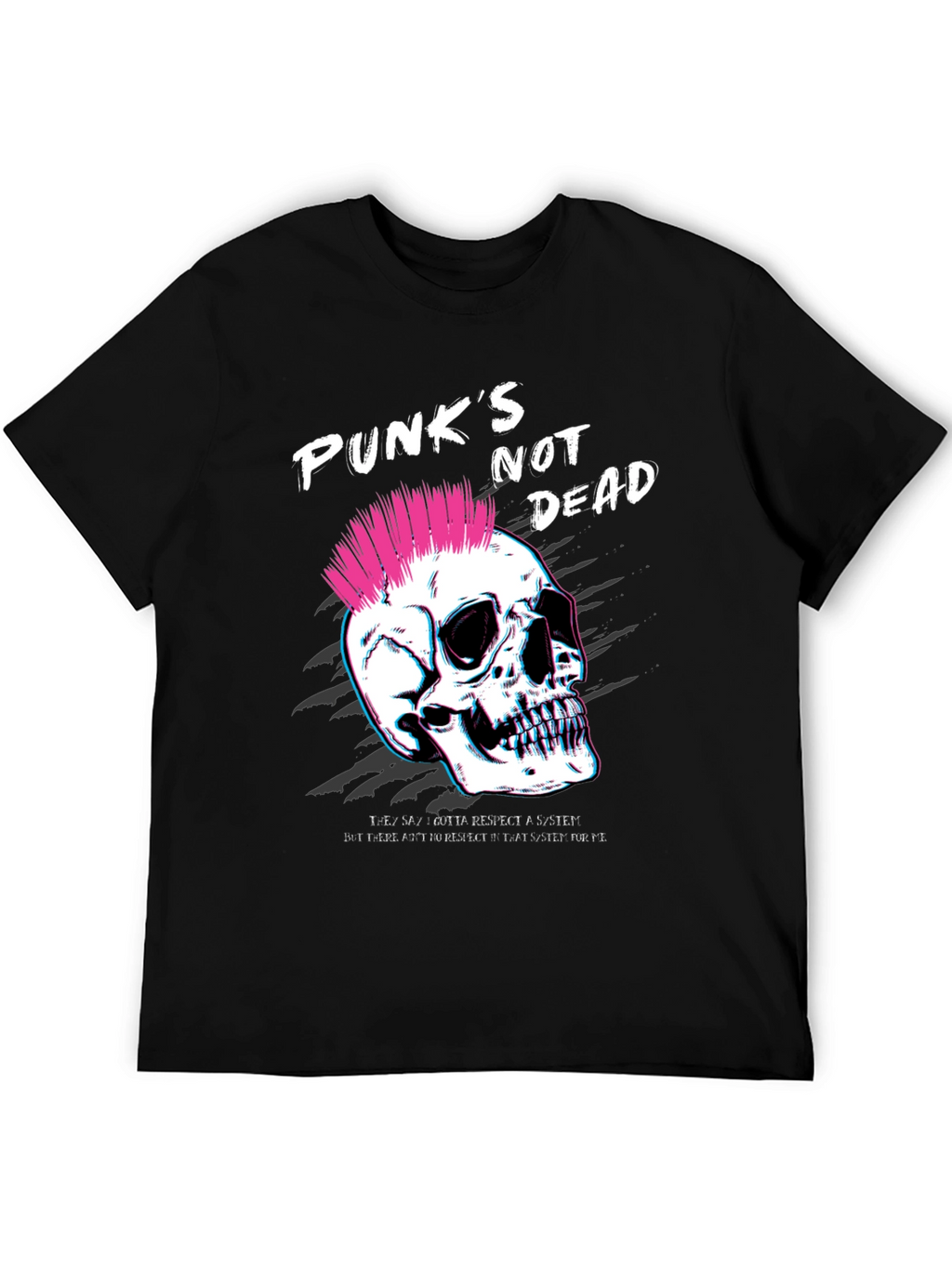 Punks Not Dead T-Shirt with Skull