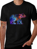 Abstract Bear Graphic Tee - Black