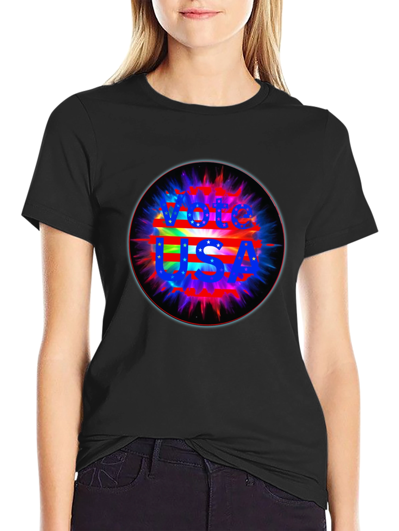Vote USA Graphic Black T-Shirt
