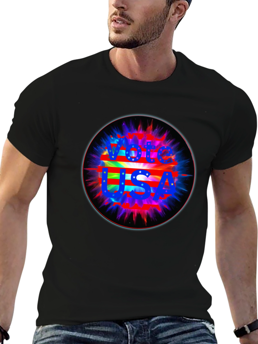 Vote USA Graphic Black T-Shirt