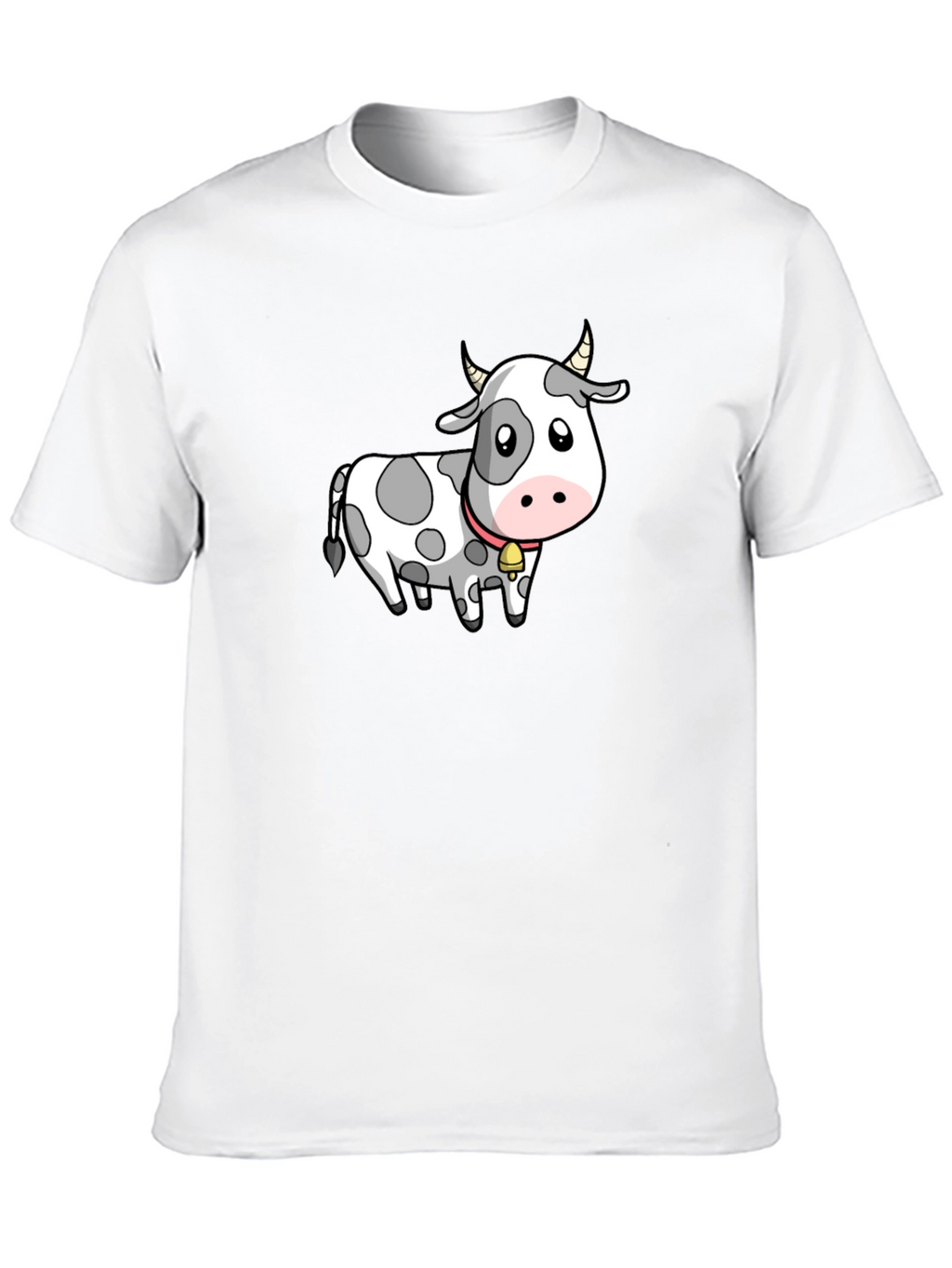 Cow Cartoon Graphic Tee - Black Cotton Blend