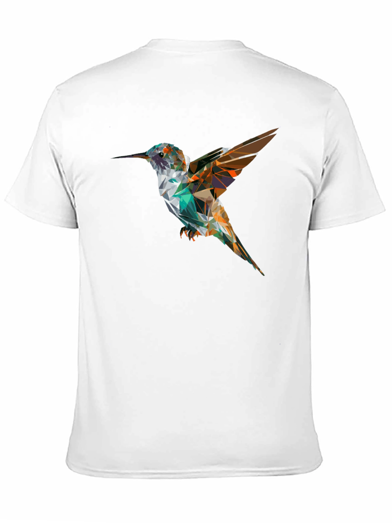 Geometric Hummingbird Black T-Shirt