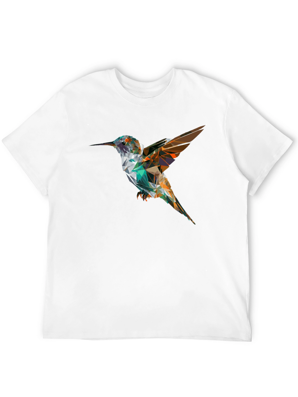 Geometric Hummingbird Black T-Shirt