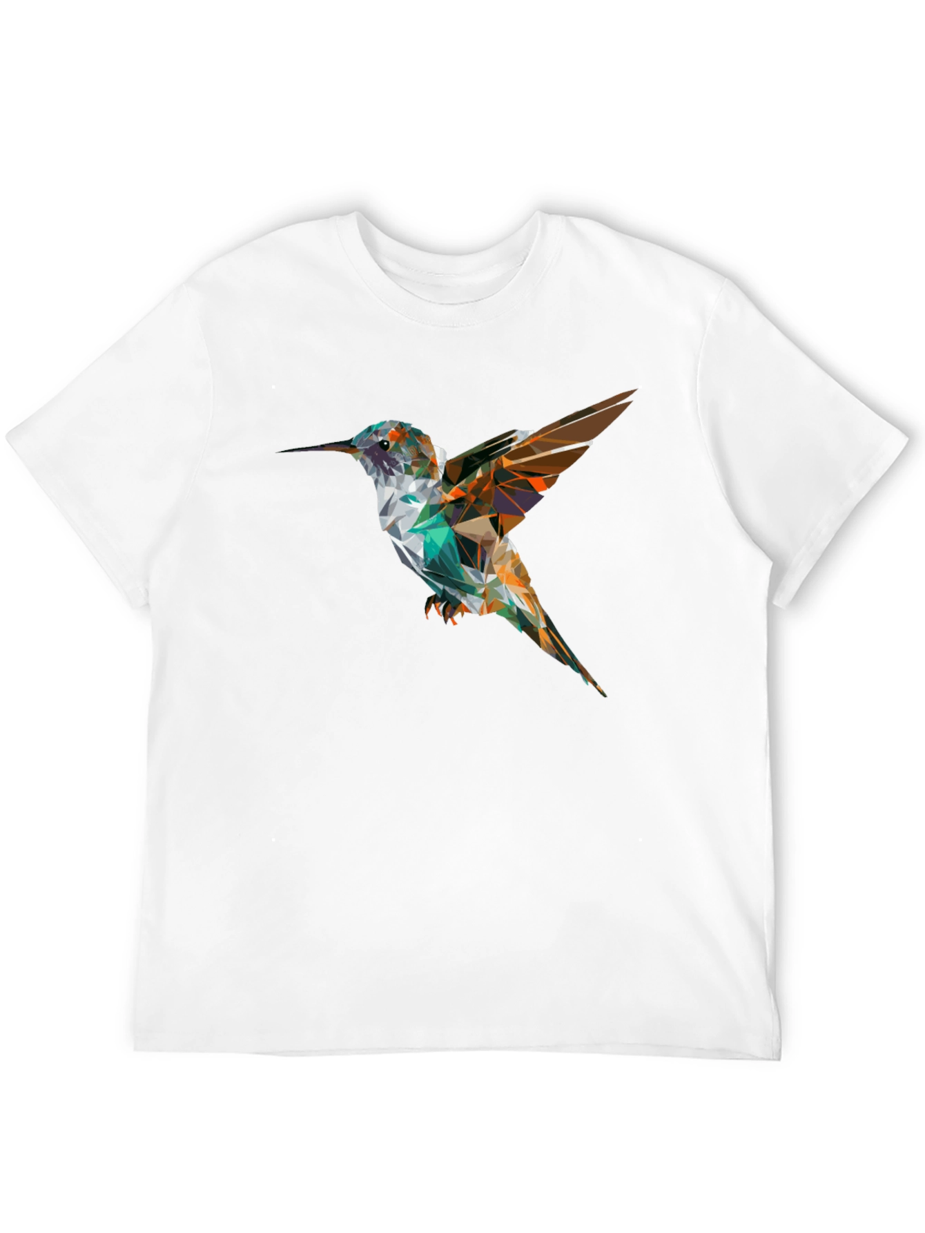 Geometric Hummingbird Black T-Shirt