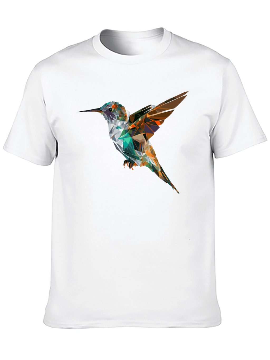 Geometric Hummingbird Black T-Shirt
