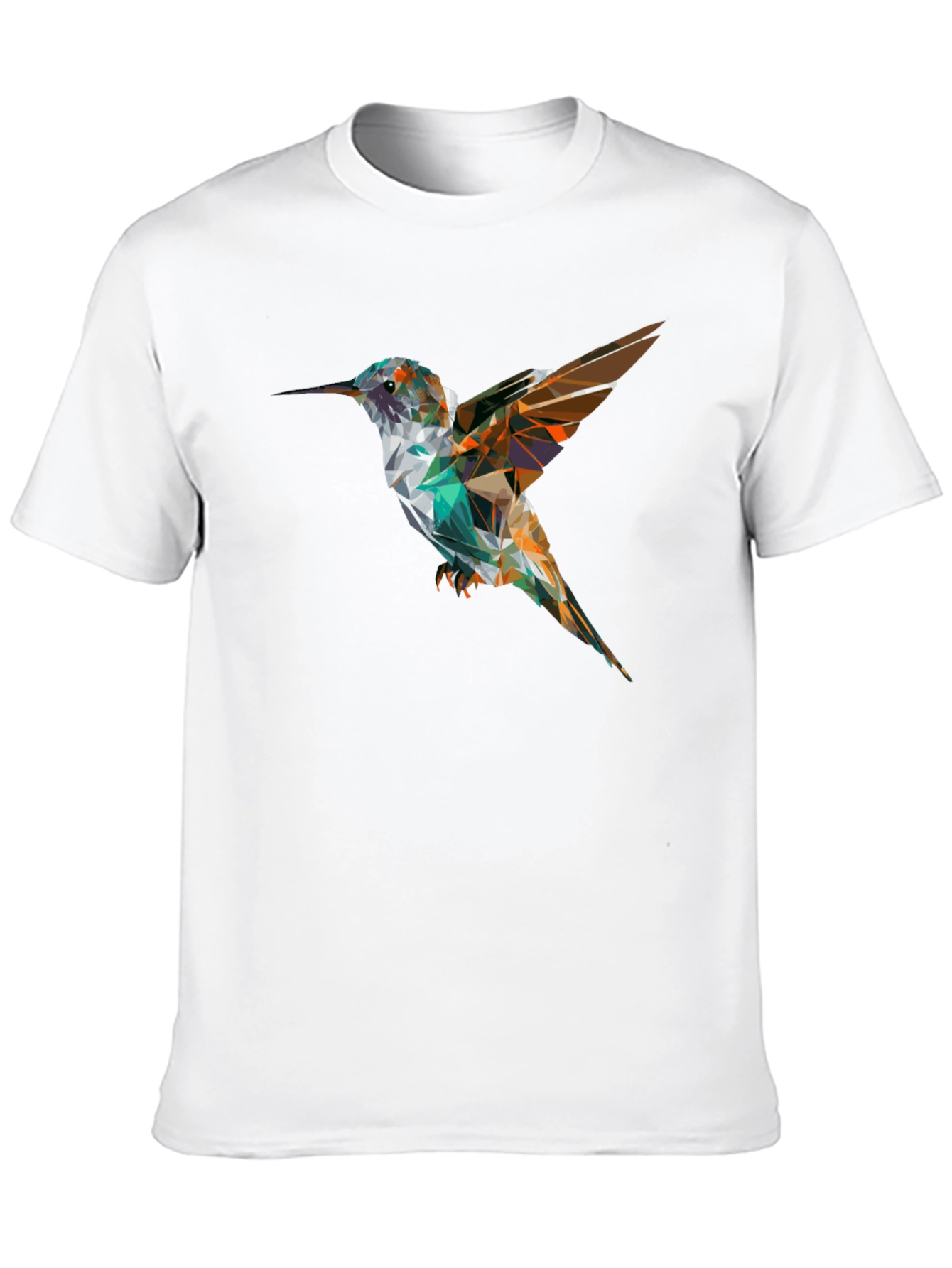Geometric Hummingbird Black T-Shirt