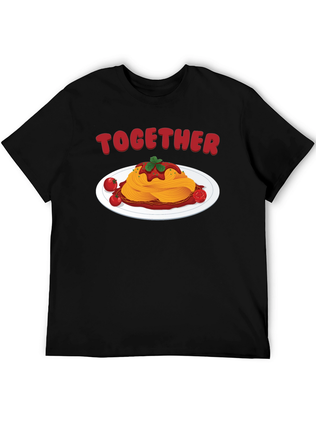 Together Spaghetti Graphic Tee - Black Cotton Shirt