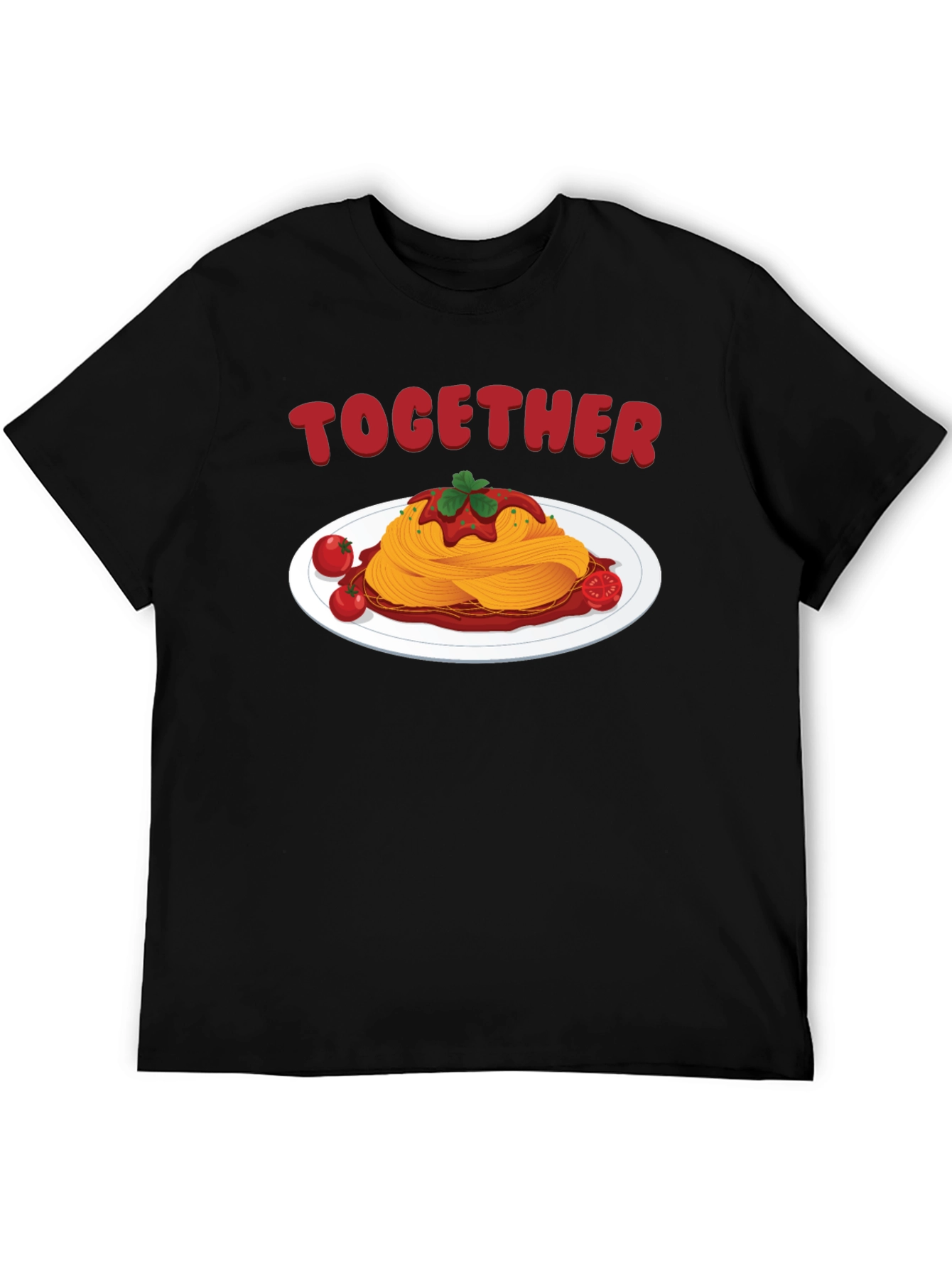 Together Spaghetti Graphic Tee - Black Cotton Shirt