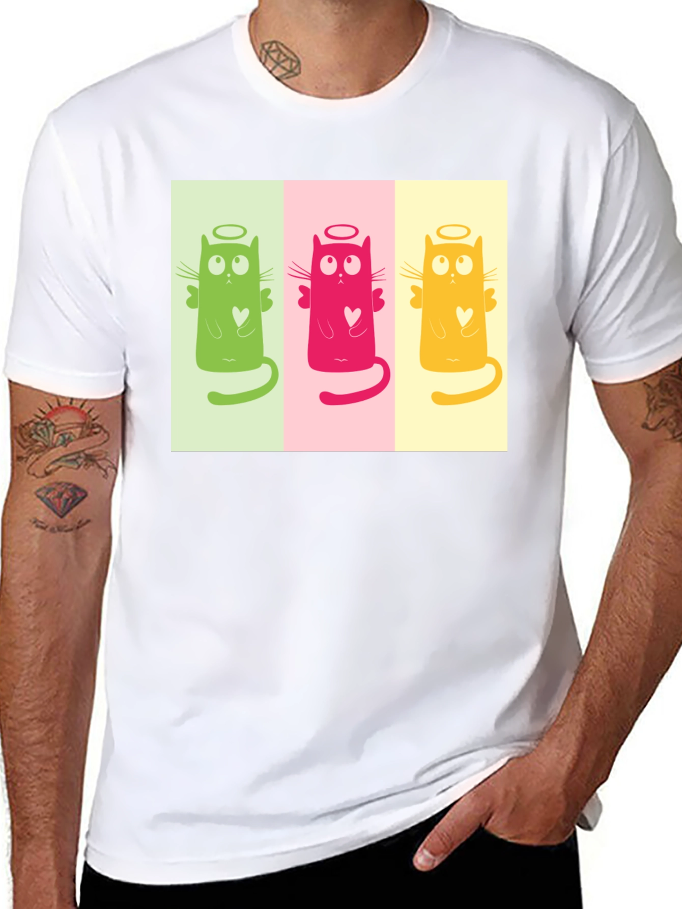 Angel Cat Trio Graphic Tee