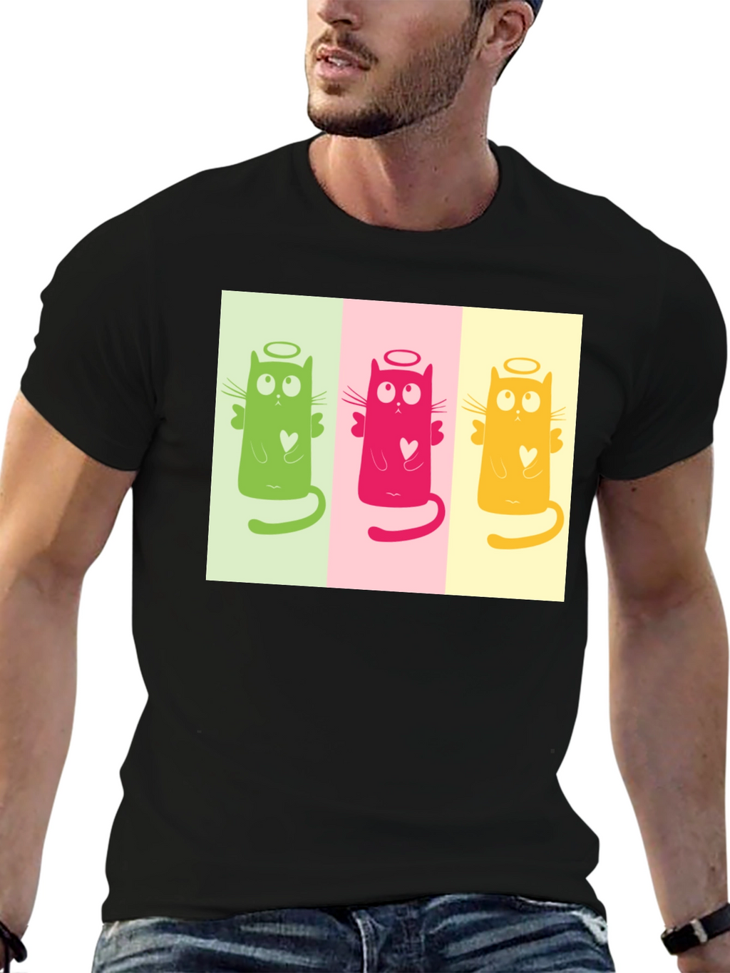 Angel Cat Trio Graphic Tee
