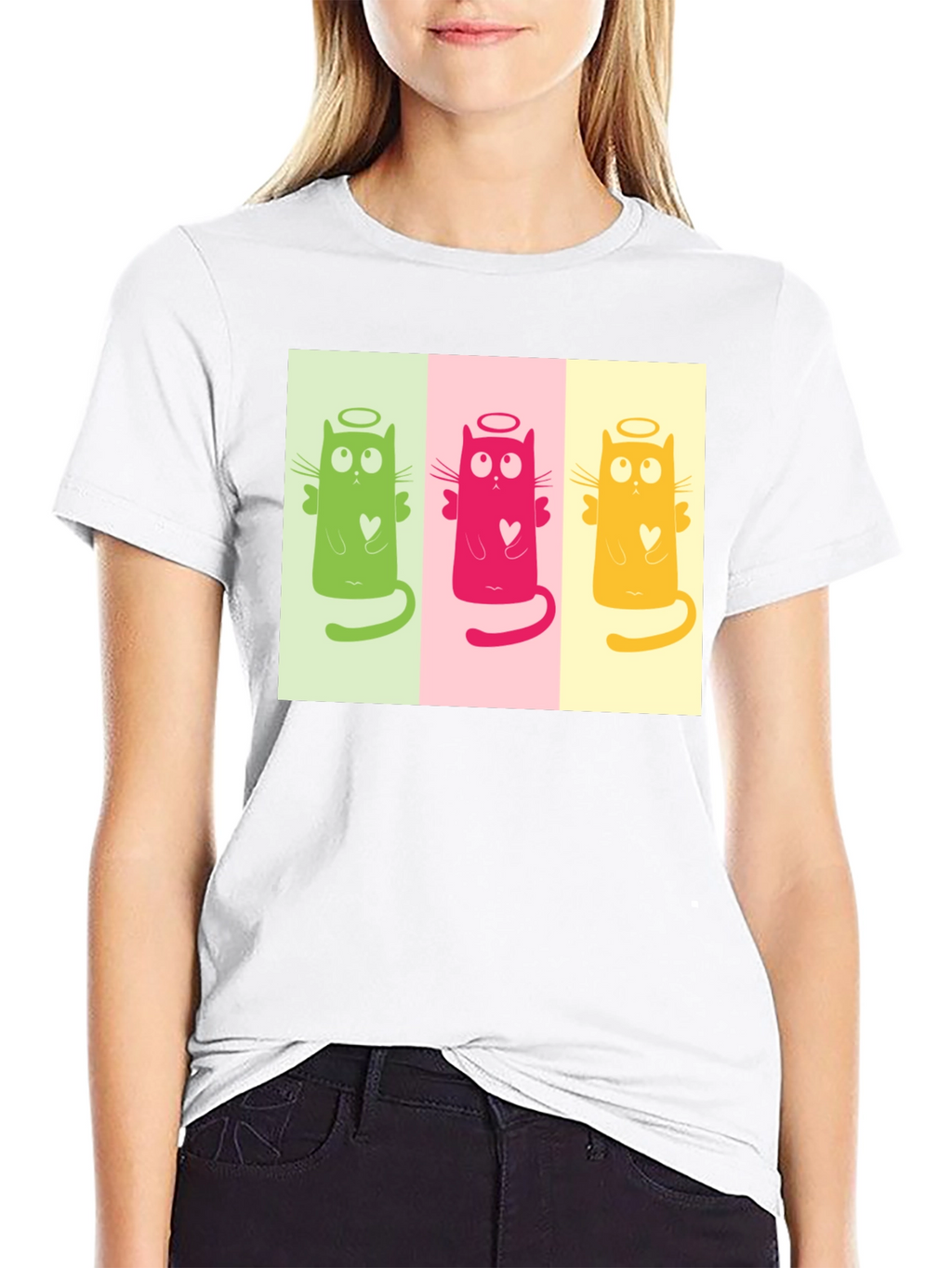 Angel Cat Trio Graphic Tee