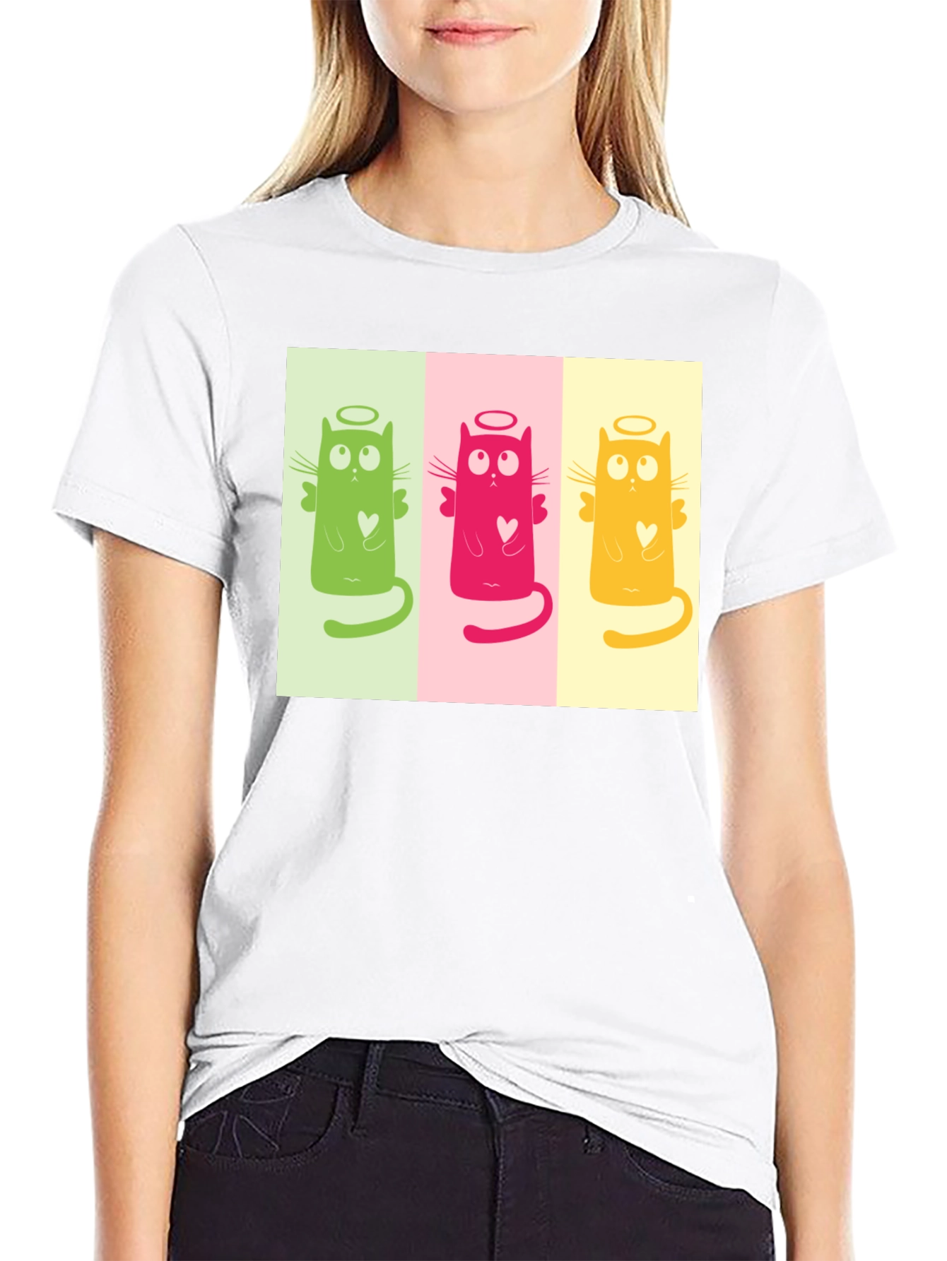 Angel Cat Trio Graphic Tee