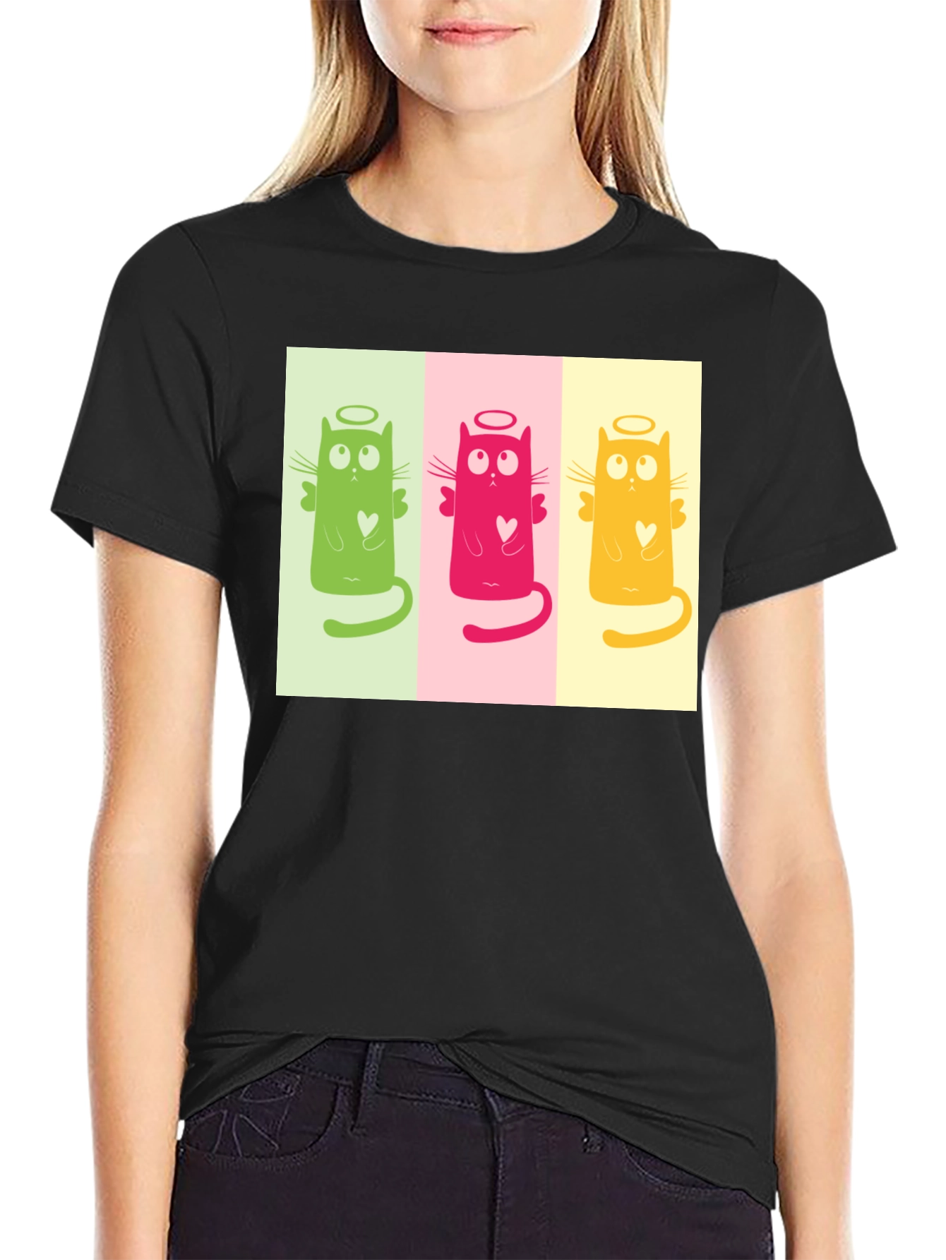 Angel Cat Trio Graphic Tee