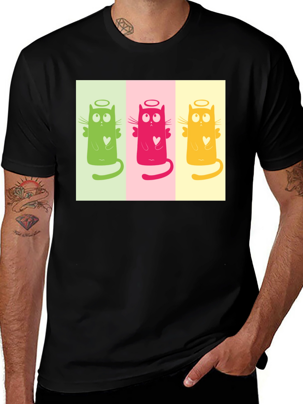 Angel Cat Trio Graphic Tee