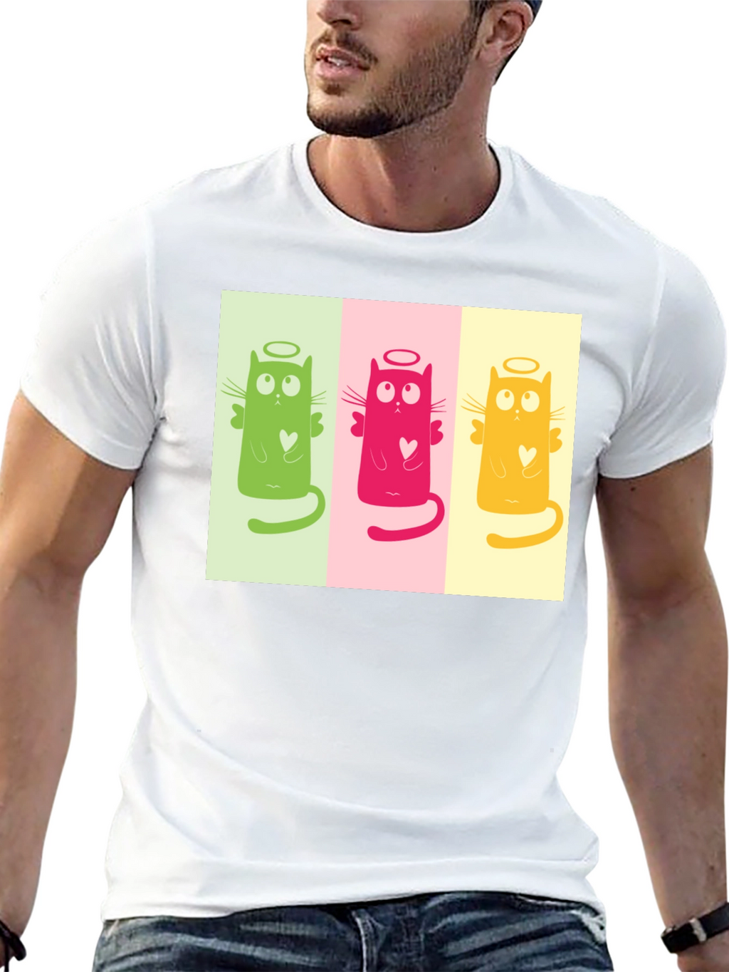 Angel Cat Trio Graphic Tee