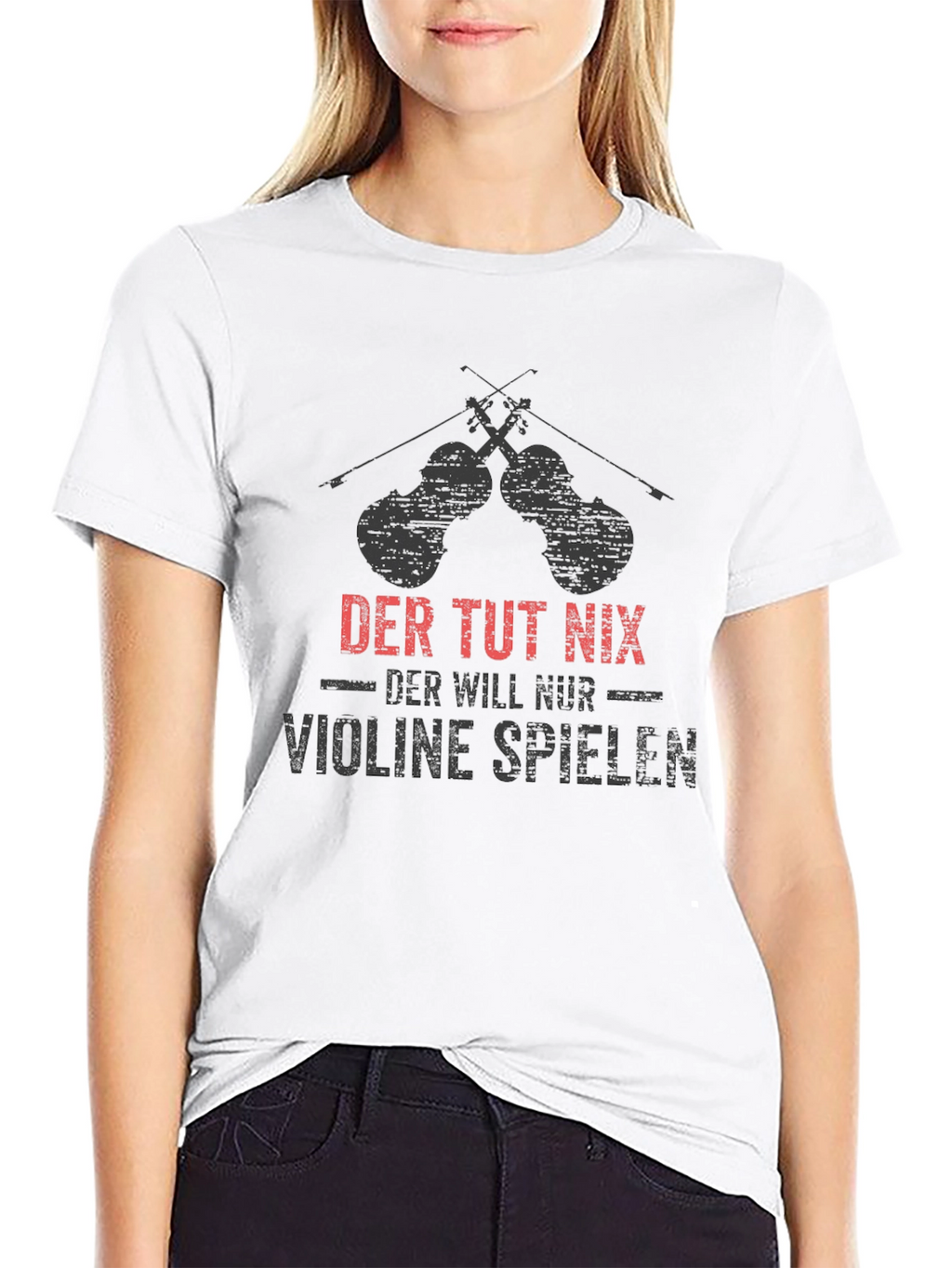 Der Tut Nix Violinist T-Shirt - Black