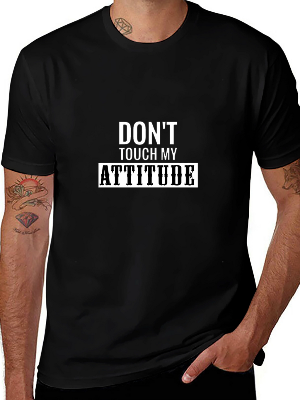 Dont Touch My Attitude Black Graphic Tee