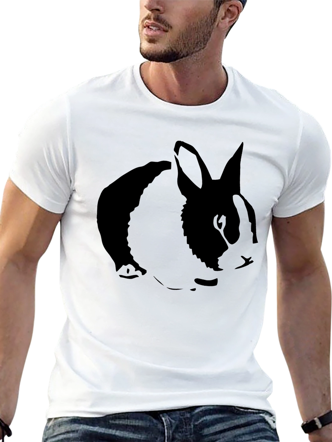 Rabbit Silhouette Black T-Shirt
