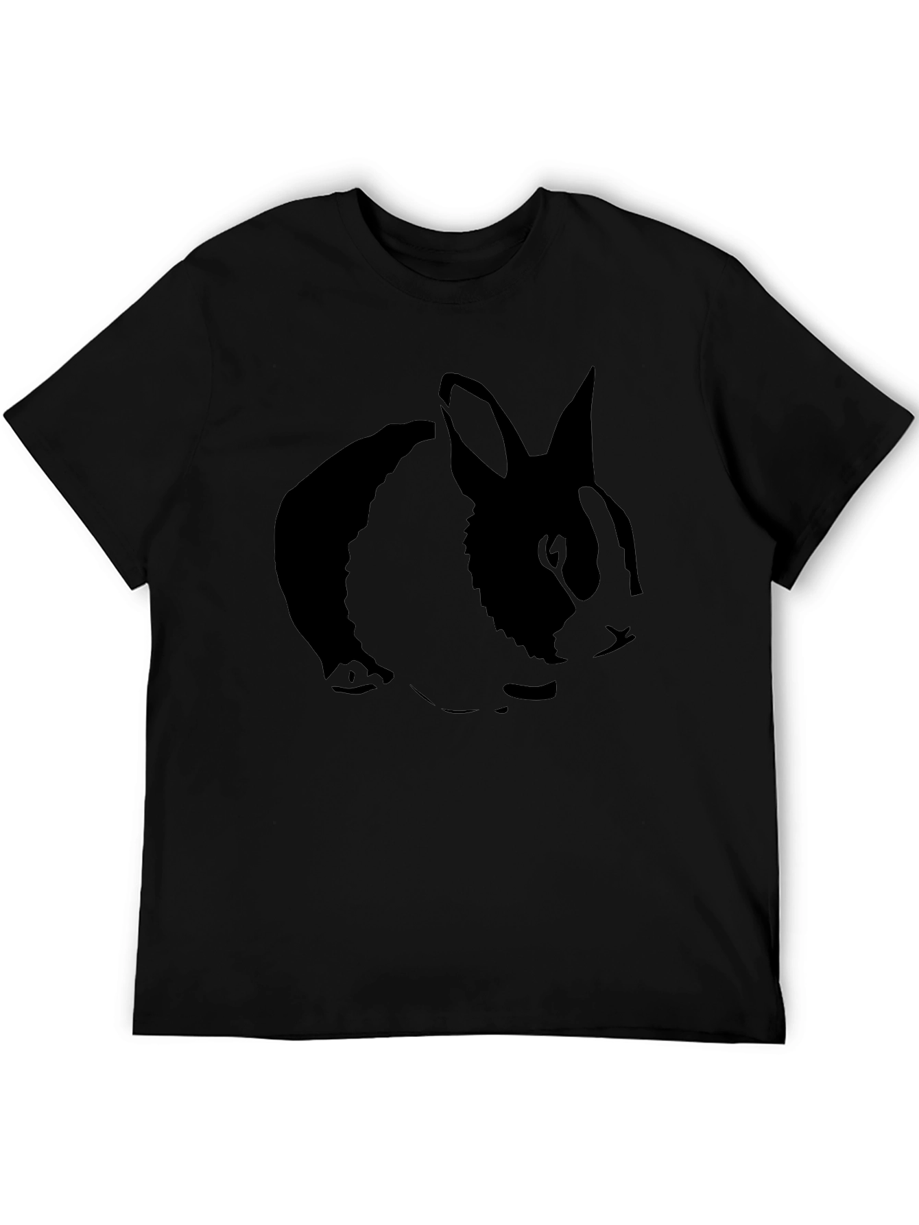 Rabbit Silhouette Black T-Shirt