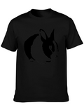 Rabbit Silhouette Black T-Shirt