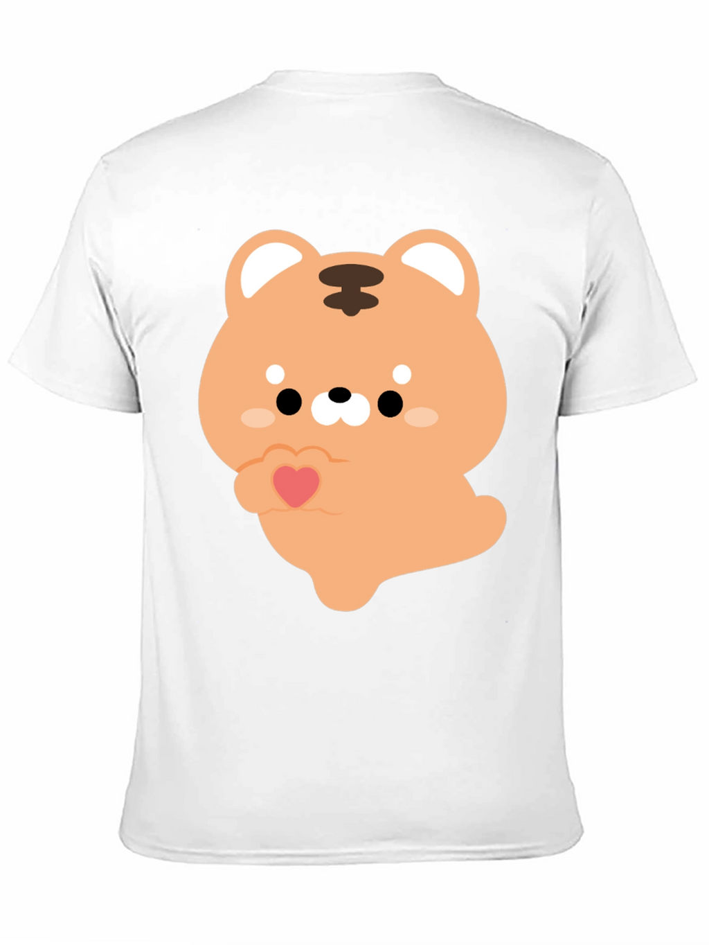 Cute Cartoon Tiger Holding Heart Graphic Tee