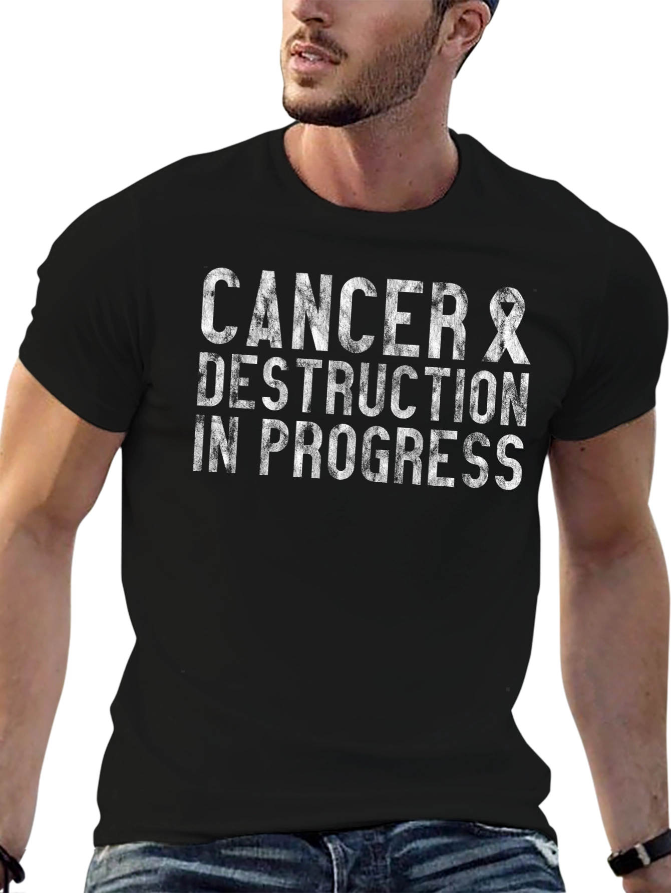 Cancer Destruction in Progress Black T-Shirt