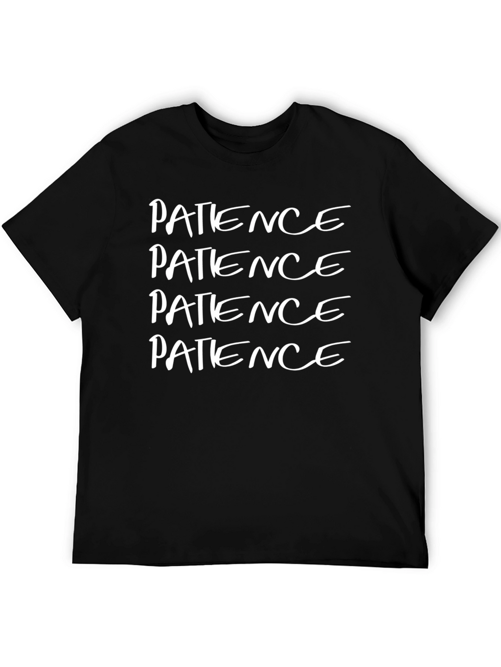 Patience Graphic T-Shirt - Black Casual Tee
