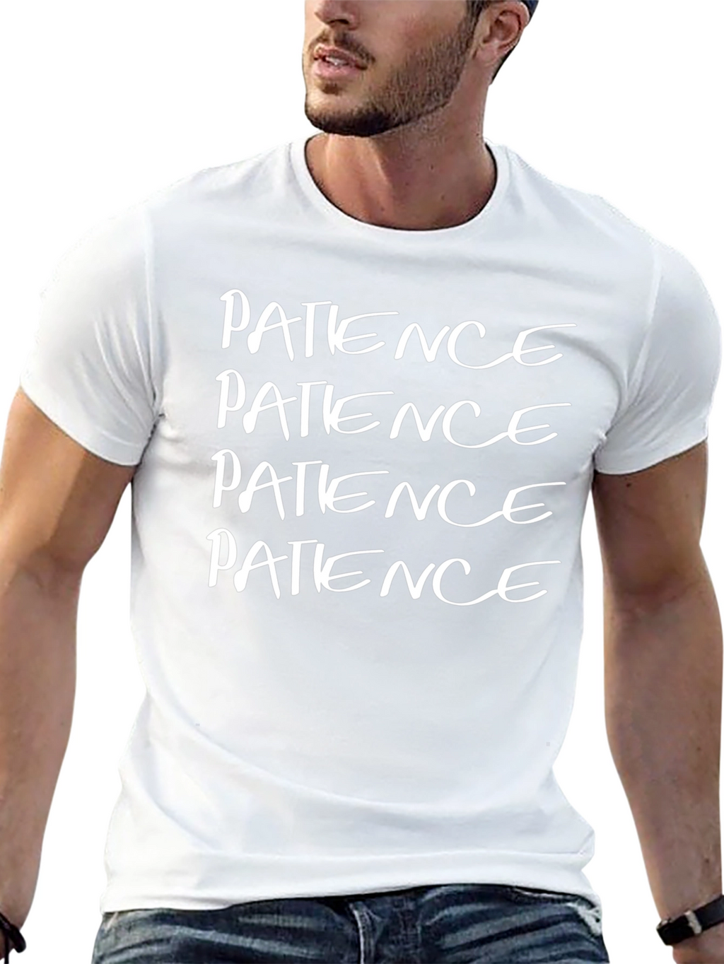 Patience Graphic T-Shirt - Black Casual Tee