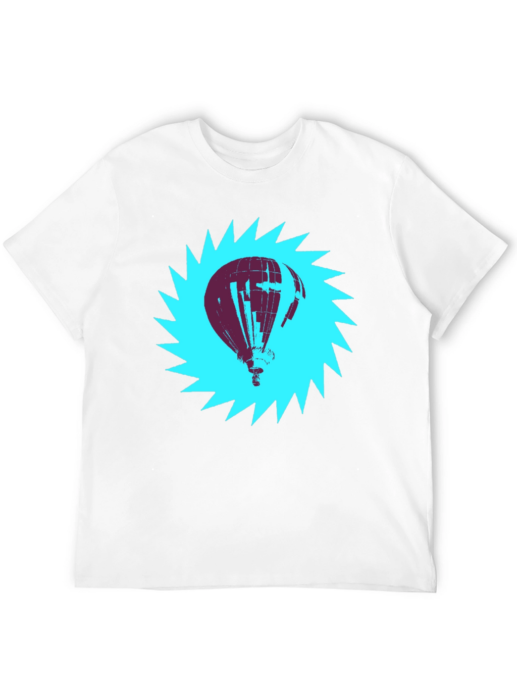 Air Balloon Graphic Tee - Mens Black Cotton T-Shirt