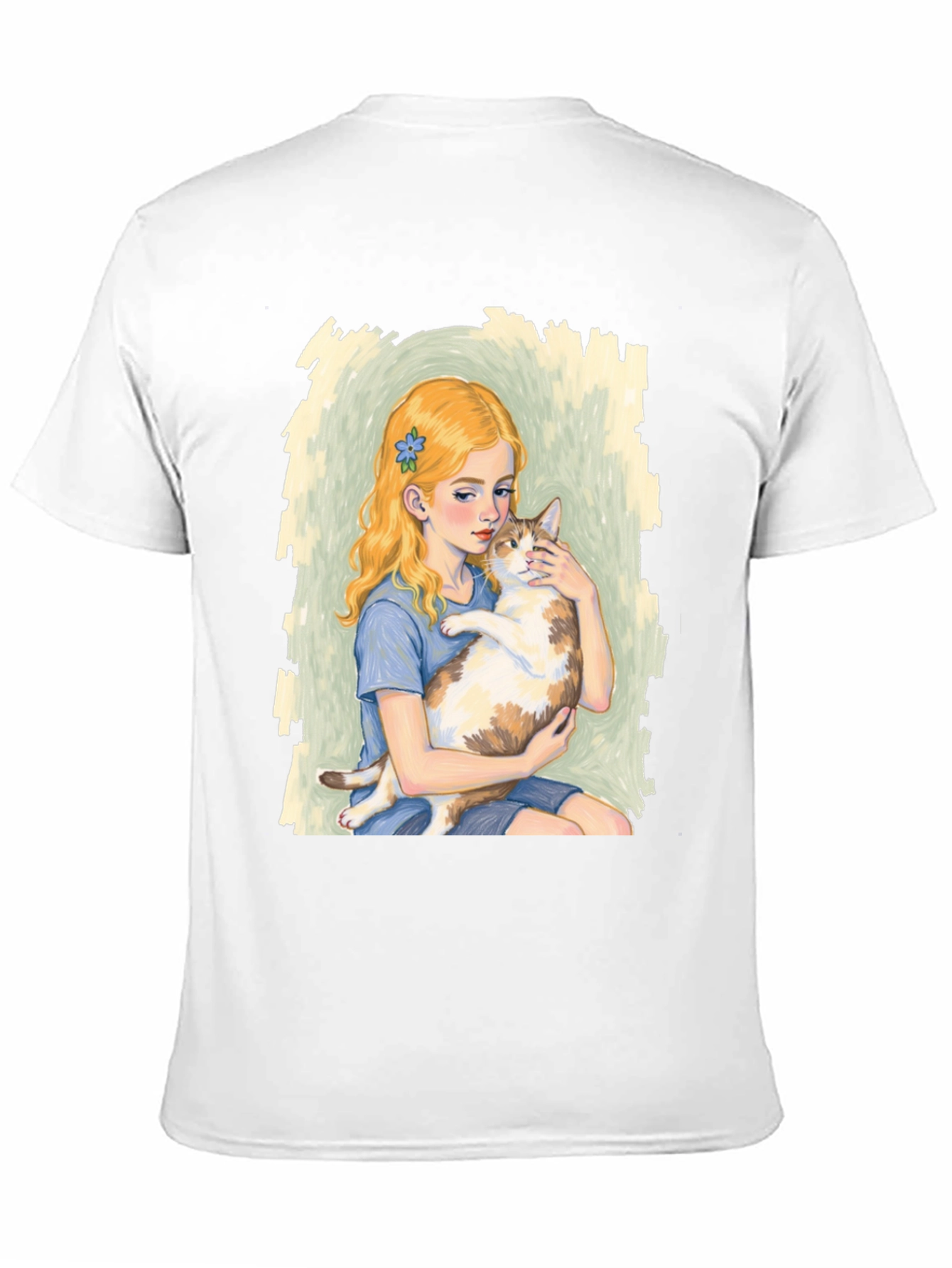 Girl and Cat Graphic T-Shirt - Unique Tee