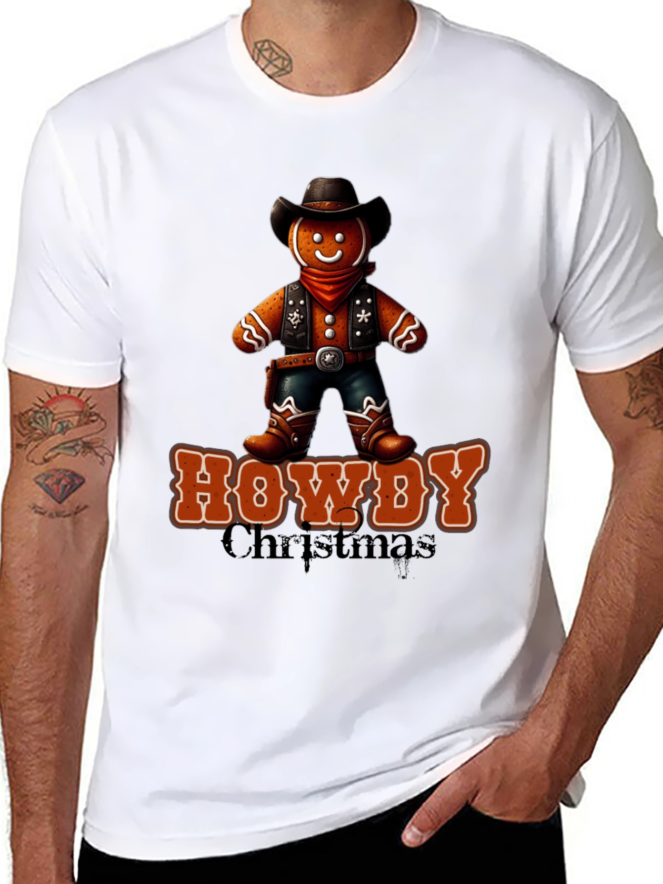 Howdy Christmas Cowboy Gingerbread T-Shirt
