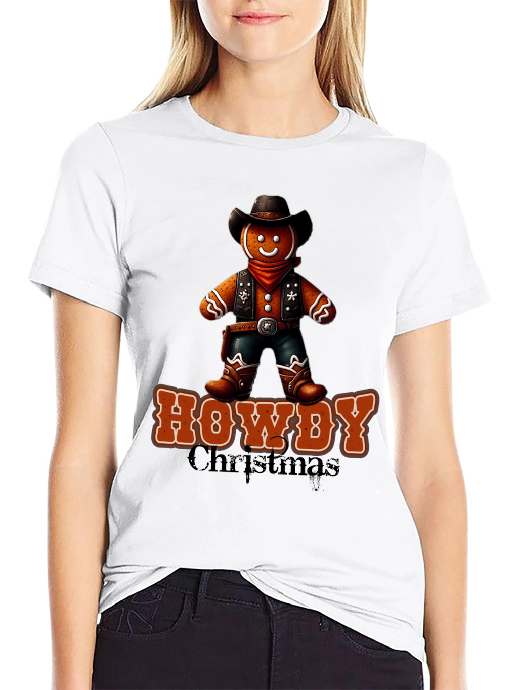 Howdy Christmas Cowboy Gingerbread T-Shirt