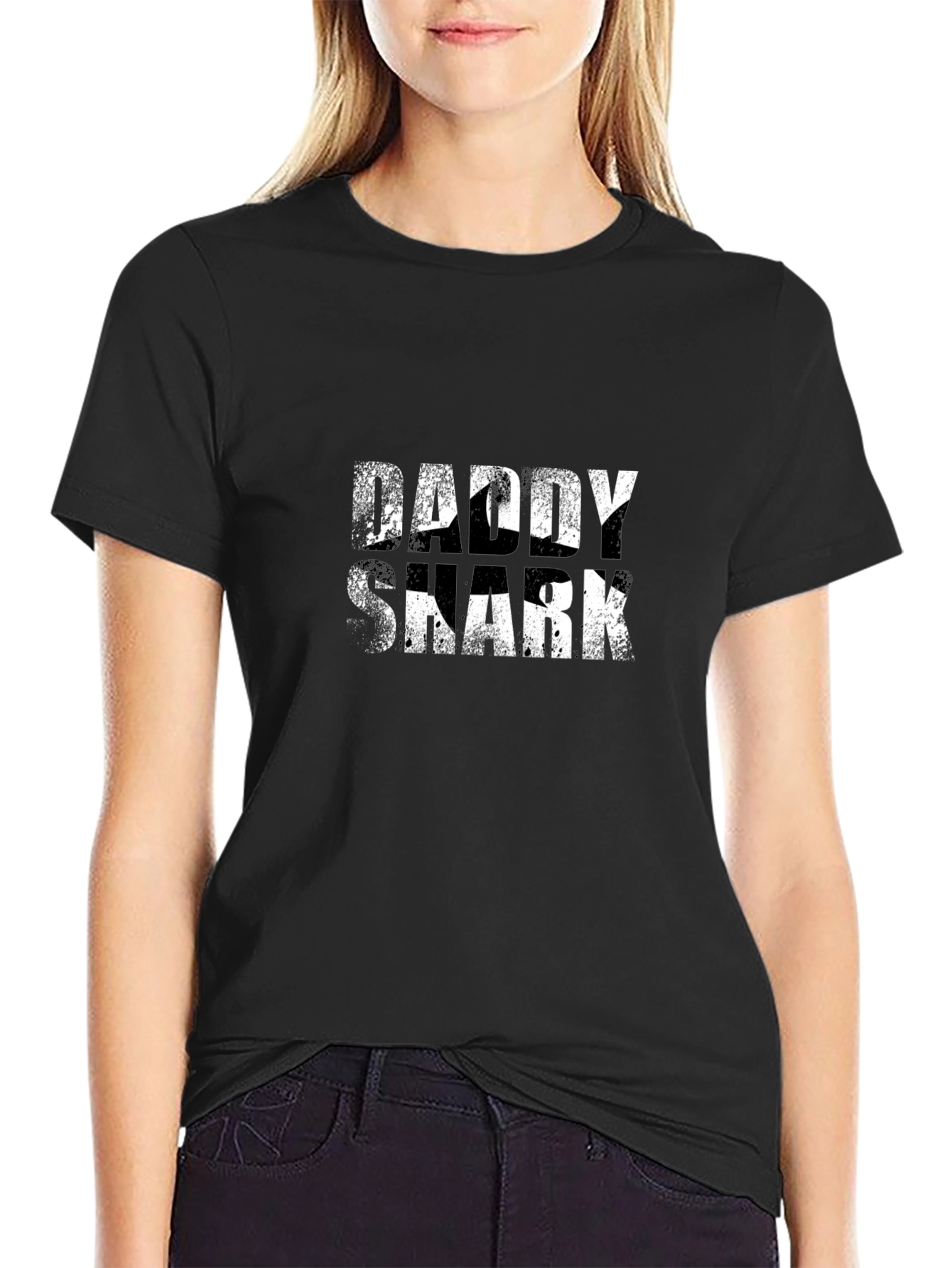 Daddy Shark Black T-Shirt