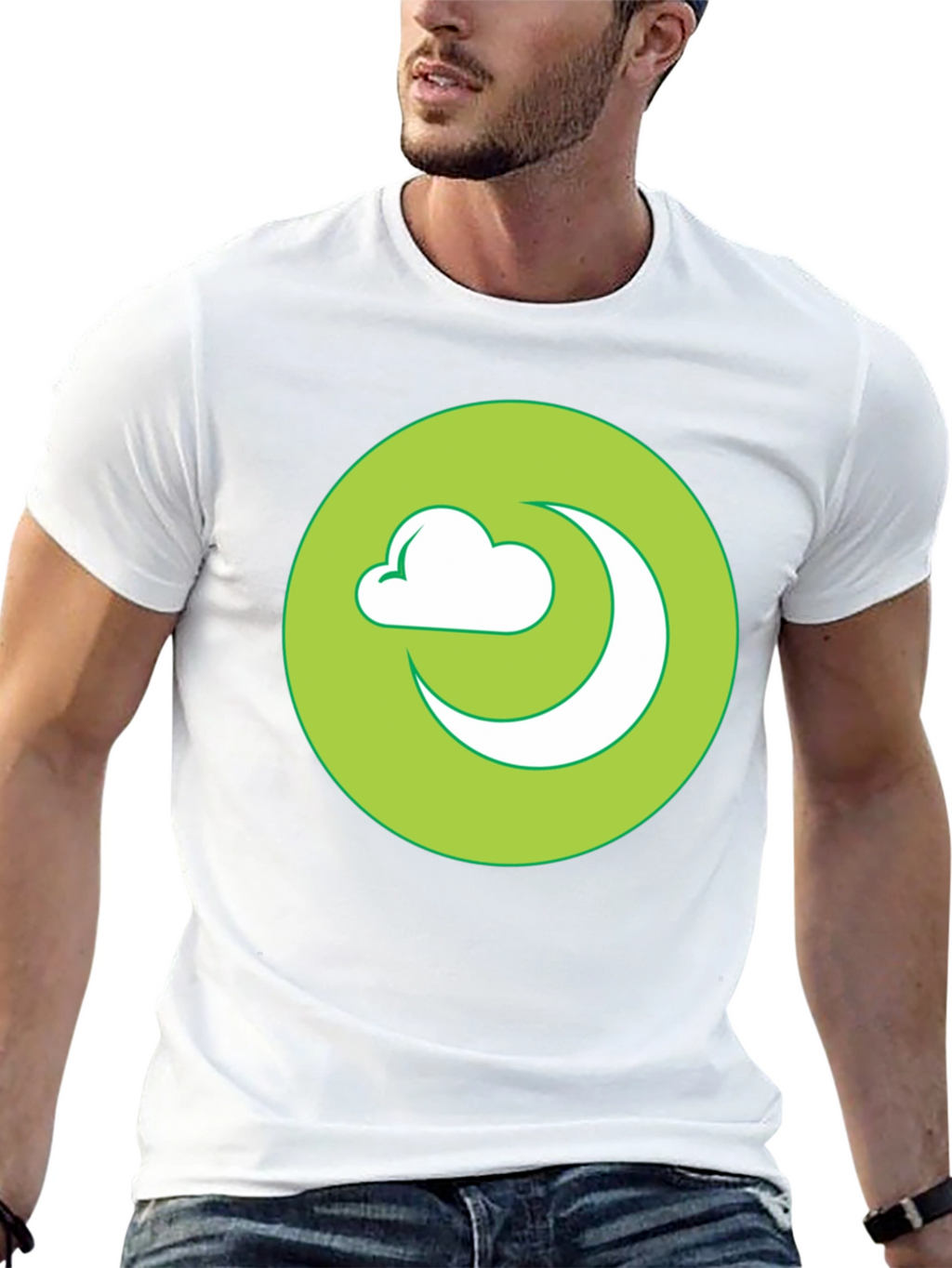 Moon Cloud Graphic Black T-Shirt